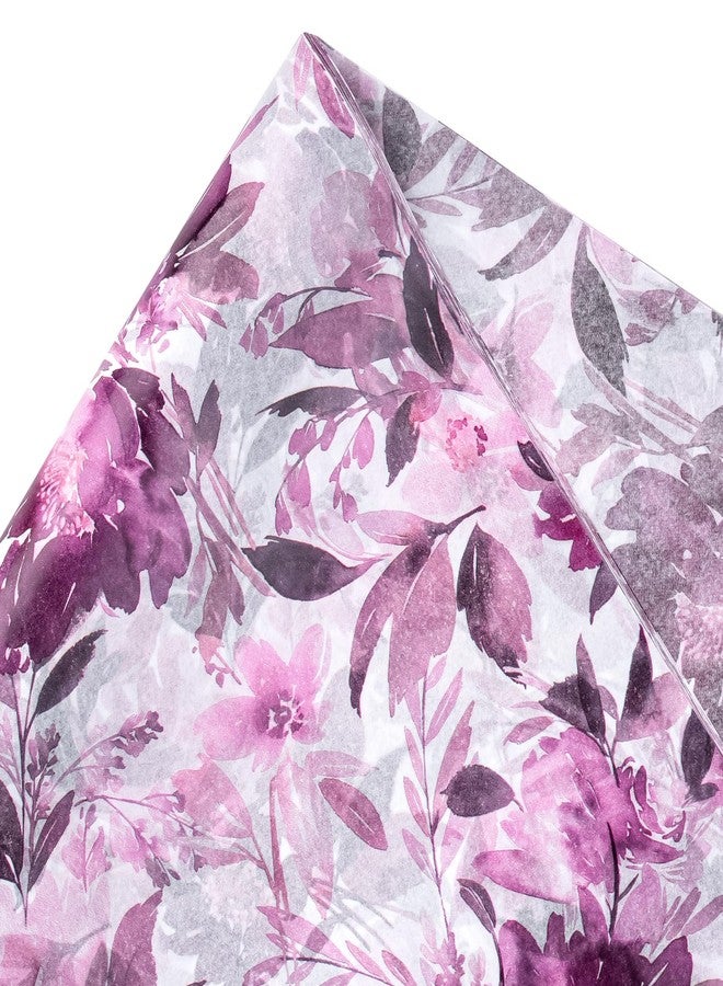 WRAPAHOLIC Floral Tissue Paper - 60 Sheets 14 x 20 Inch Purple Flower Tissue Paper Bulk for Wedding Birthday Baby Showers Art Craft Tea Party Favor Decoration - Image 3